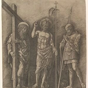 Risen Christ Saint Andrew Longinus ca 1472 Engraving