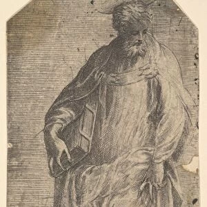Saint Philip standing book under right arm Christ