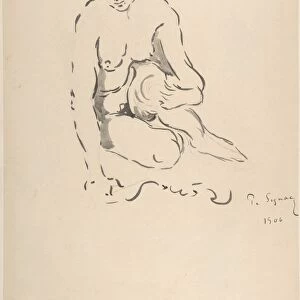 Seated Nude Woman 1906 Brush ink graphite paper