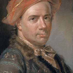 Selfportrait 1759 pastel paper mounted canvas