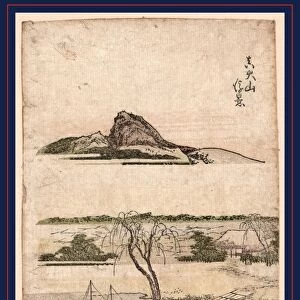 Shin Acyama ukikei, True distant view of iyama Mountain. [1804 or 1805], 1 print