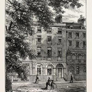 SIR THOMAS LAWRENCEs HOUSE, RUSSELL SQUARE. London, UK, 19th century engraving