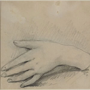 Study Womans Hand verso 1800s Theodule Ribot