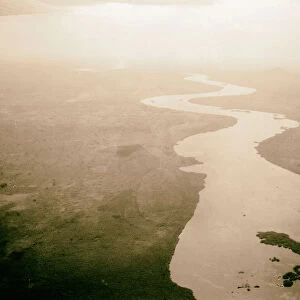 Sudan Malakal Air view White Nile nearing Malakal