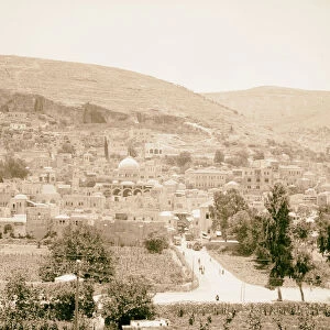 View Nablus Middle East Mt Gerizim background