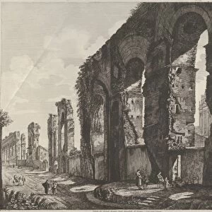 View Nero aqueduct Rome 1823 Etching sheet 21 3 / 4 x 30 1 / 2