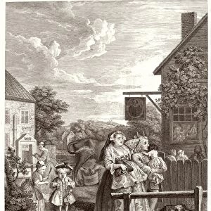 William Hogarth, English, (1697-1764), Evening, 1738, etching and engraving