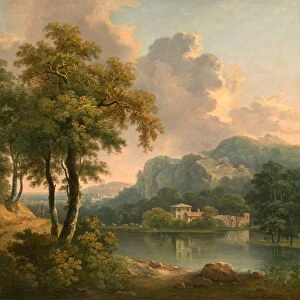 Wooded Hilly Landscape Signed and dated in yellow ocher, lower left: Apether