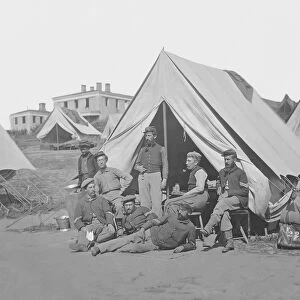 22nd New York Volunteer Infantry at their camp during the American Civil War