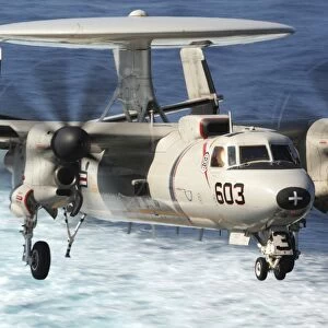 An E-2C Hawkeye prepares for landing