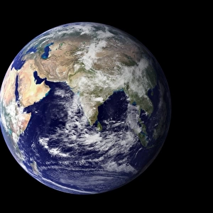 Full Earth showing Europe and Asia