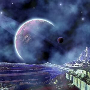 Fantasy alien world view of the universe