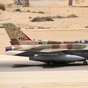 Israeli Air Force F-16I Sufa taxiing before take-off from Ramon Air Base, Israel