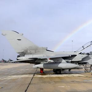 Italian Air Force Tornado ECR with rainbow, Albacete, Spain