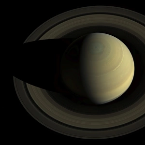 Natural color mosaic of planet Saturn and its main rings
