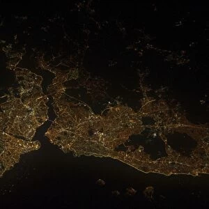 A nighttime view of Istanbul, Turkey
