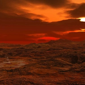 Panorama of a landscape on Venus