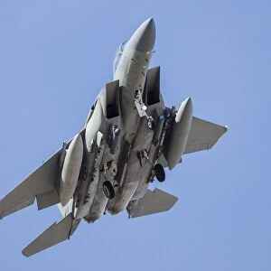 A Royal Saudi Air Force F-15S Strike Eagle prepares for landing