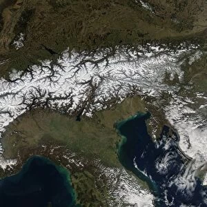 Satellite view of the Alps