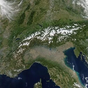 Satellite view of the Alps