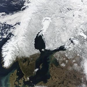 Satellite view of Scandinavia
