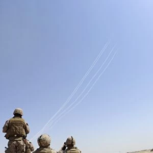 Seabees watch rockets fire overhead