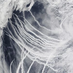 Ship tracks the northern Pacific Ocean