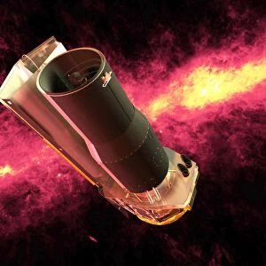 Spitzer rendered against an infrared sky
