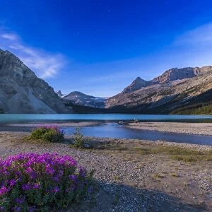 Twilight on Bow Lake, Banff National Park, Canada