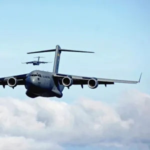 U. S. Air Force C-17 Globemasters in flight