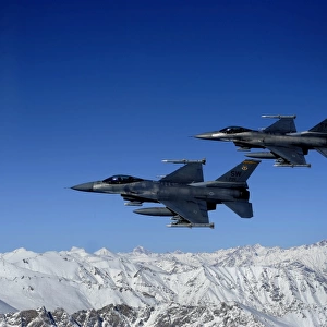 U. S. Air Force F-16 Fighting Falcons conduct operations over eastern Afghanistan