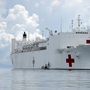 U. S. Naval hospital ship USNS Mercy off the coast of Zamboanga, Philippines