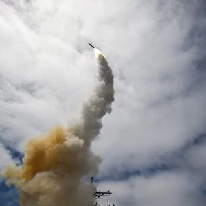USS John Paul Jones launches a Standard Missile