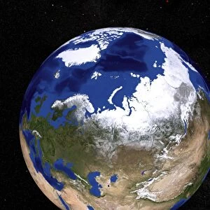 View of Earth showing the Arctic region