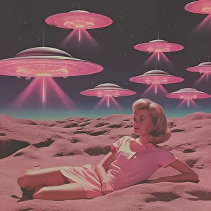 UFO Skies Collage Art
