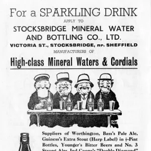 Advertisement for Stocksbridge Mineral Water and Bottling Company Ltd. Victoria Street, Stocksbridge