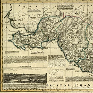 County Map of Glamorganshire, Wales, c. 1777