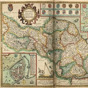 John Speeds map of the North and West Ridings of Yorkshire, 1611