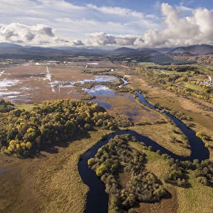 Insh marshes in the Cairngorms National Park, Scotland, UK, October 2017