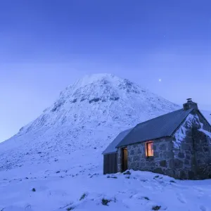 Devils Point and Corrour Bothy in Snow Print, Cairngorms National Park Devils Point and Corrour Bothy in Snow Print, Cairngorms National Park