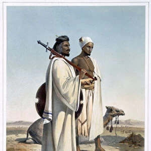 The Ababda, nomads of the eastern Thebaid Desert, 1848. Artist: Freeman