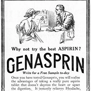Advertisement for Genasprin, a proprietary brand of the drug Aspirin. 1919
