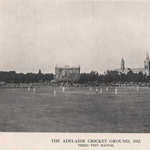 The Adelaide Cricket Ground, Third Test Match between Australia and England, 1912. Artist: Charles Alfred Petts