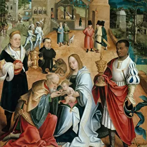 The Adoration of the Magi (Central Panel of the Triptych), 16th century. Artist: Utrecht, Jacob Claesz. van (ca. 1480-ca. 1530)