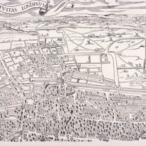 Agas Map of London c1561 Print, Sheet 7: City and Finsbury Agas Map of London c1561 Print, Sheet 7: City and Finsbury