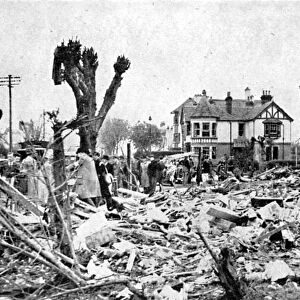 Air raid damage, Clacton-on-Sea, Essex, World War II, April 1940