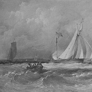 The Alarm winning the Ladies Challenge Cup at Cowes, 1830 by GM Gilbert on stone by L Haghe