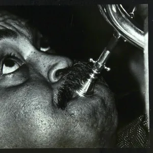 American trumpet and flugelhorn player Art Farmer at The Bell, Codicote, Hertfordshire, 1983