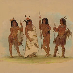 Apachee Chief and Three Warriors, 1855 / 1869. Creator: George Catlin