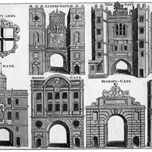 Arms and gates of the City of London, c1650 (19th century(?)